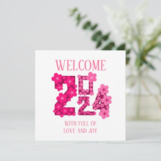 2024 NIEUWJAARSWENS MOEDER VADER ZUS BROER BAAS FEESTDAGENKAART (Staand voorkant)