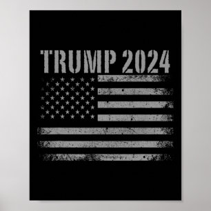 2024 Noodlijdende Amerikaanse vlag USA Patriottisc Poster