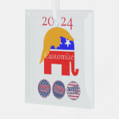 2024 Nooit Trump Thunder_Cove Glas Ornament (Voorkant links)