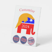 2024 Nooit Trump Thunder_Cove Reclamebord Met Voetstuk (Voorkant)