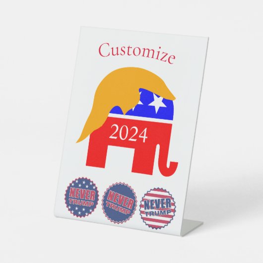 2024 Nooit Trump Thunder_Cove Reclamebord Met Voetstuk (Voorkant)