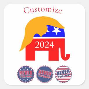 2024 Nooit Trump Thunder_Cove Vierkante Sticker