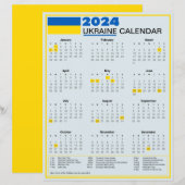 2024 Oekraïense kalender met Oekraïense Feestdagen (Voorkant / Achterkant)