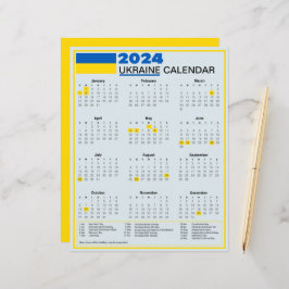 2024 Oekraïense kalender met Oekraïense Feestdagen