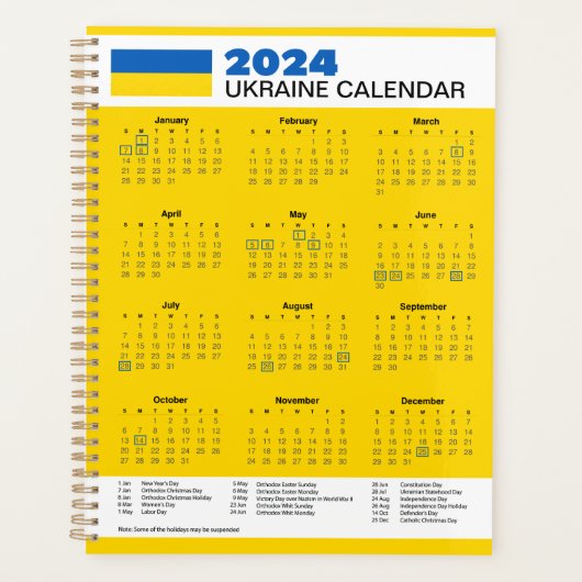 2024 Oekraïne Kalender Nieuwjaar Planner (Voorkant)