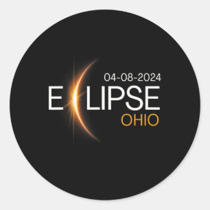 2024 Ohio Solar Totality Eclipse Ohio Solar 2024 Ronde Sticker