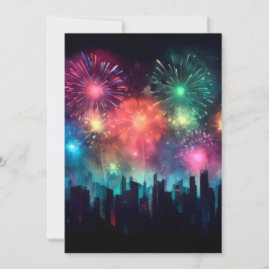 2024 Oudejaarsavond Elegant Vuurwerk Kaart (Achterkant)