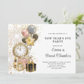 2024 Oudejaarsavond Gouden Glitter Kaart (Staand voorkant)