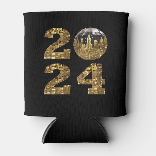 2024 Oudejaarsavond Party-Ball-NYC Gold- Blikjeskoeler (Voorkant)