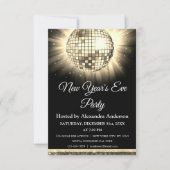 2024 Oudejaarsavond Party Gold Disco Ball Kaart (Voorkant)