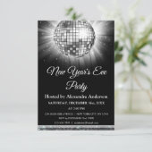 2024 Oudejaarsavond Party Zilveren Disco Ball Kaart (Staand voorkant)