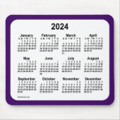 2024 Paarse en witte agenda van Janz Two Tone Muismat (Voorkant)