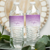 2024 Paarse Glitter Drip Graduation Party Waterfles Etiket