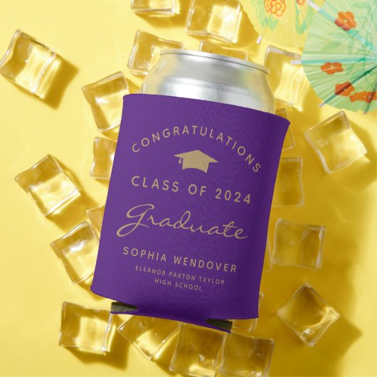 2024 Paarse gouden Afstuderen Koelbox Blikjeskoeler (Insitu Zomer)