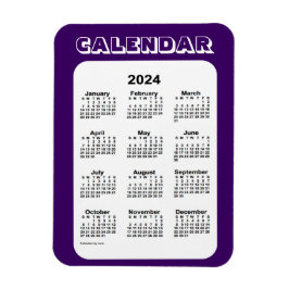 2024 Paarse kalender van Janz 3x4 Magnet Magneet