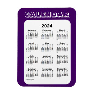 2024 Paarse kalender van Janz 3x4 Magnet Magneet