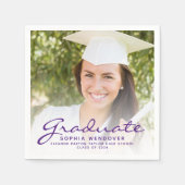 2024 Paarse Script Foto Graduation Party Servet (Voorkant)