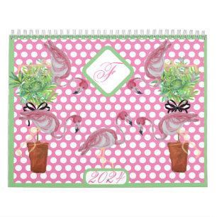 2024 Palm Pink Flamingo Flamingos Terra Cotta Kalender