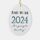 2024 Papa wordt van Boy New Dad Keramisch Ornament (Rechts)