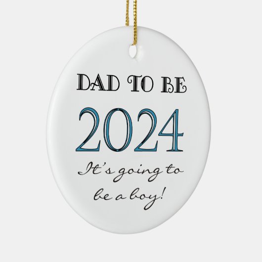 2024 Papa wordt van Boy New Dad Keramisch Ornament (Rechts)