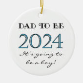 2024 Papa wordt van Boy New Dad Keramisch Ornament (Voorkant)