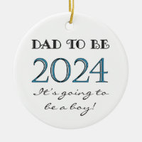 2024 Papa wordt van Boy New Dad Keramisch Ornament