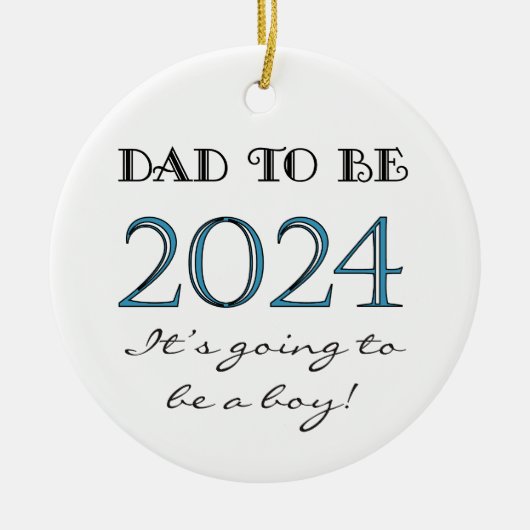 2024 Papa wordt van Boy New Dad Keramisch Ornament (Voorkant)