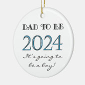 2024 Papa wordt van Boy New Dad Keramisch Ornament (Links)
