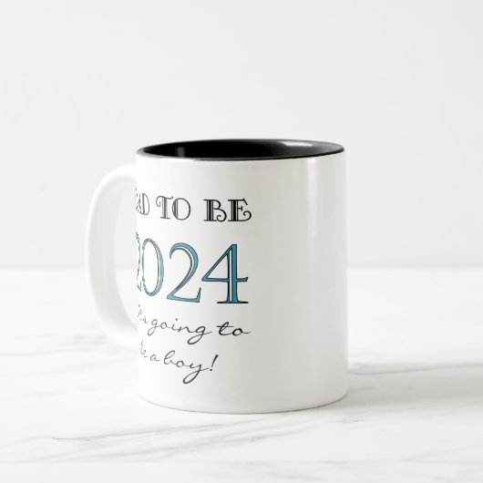 2024 Papa wordt van Boy New Dad Mok (Voorkant links)