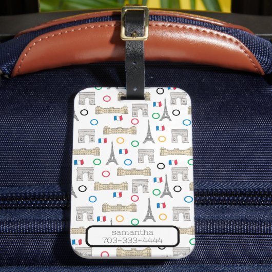 2024 Parijs Frankrijk Spelen Zomer Gepersonaliseer Bagagelabel (Voorkant Insitu 2)
