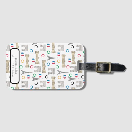 2024 Parijs Frankrijk Spelen Zomer Gepersonaliseer Bagagelabel (Voorkant (horizontaal))