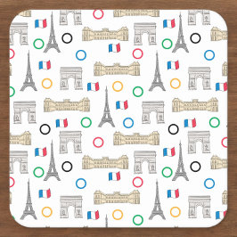 2024 Parijs Frankrijk Spelen Zomer Kartonnen Onderzetters