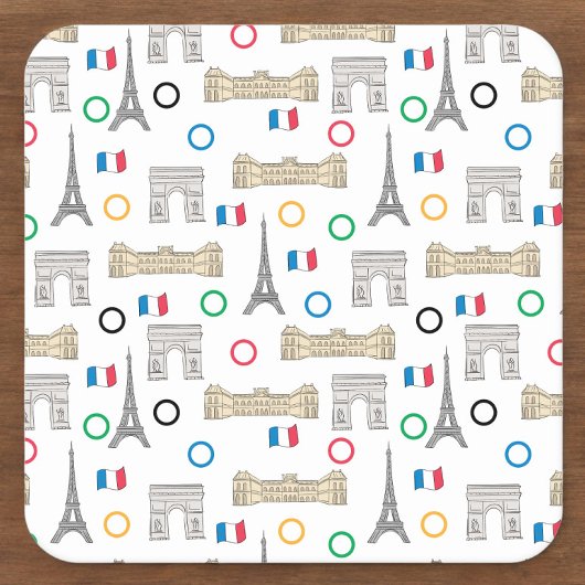 2024 Parijs Frankrijk Spelen Zomer Kartonnen Onderzetters