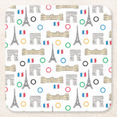 2024 Parijs Frankrijk Spelen Zomer Kartonnen Onderzetters (Voorkant)