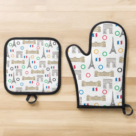 2024 Parijs Frankrijk Spelen Zomer Ovenwant & Pannenlap Set