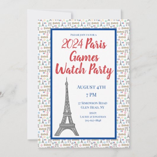 2024 Parijse Spelen Zomer Watch Party Kaart (Voorkant)