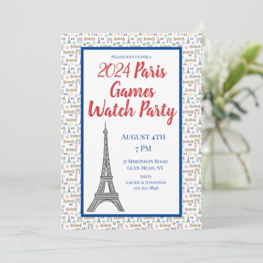 2024 Parijse Spelen Zomer Watch Party Kaart (Staand voorkant)