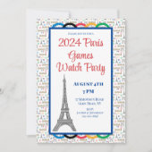 2024 Parijse Spelen Zomer Watch Party Ringen Kaart (Voorkant)