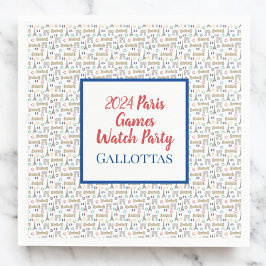 2024 Paris Games Zomer Watch Party gepersonaliseer Servet