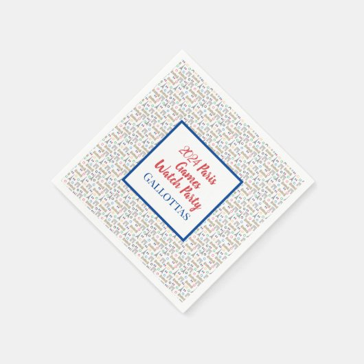 2024 Paris Games Zomer Watch Party gepersonaliseer Servet (Hoek)