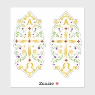 2024 Paschal Candle Purple Flowers Sticker