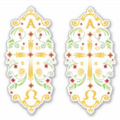 2024 Paschal Candle Red Flowers Sticker (Voorkant)