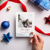 2024 Peace & Love rood blauw Gift Vakantie Kaart