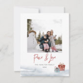 2024 Peace & Love rood blauw Gift Vakantie Kaart (Voorkant)