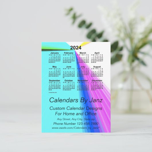 2024 Perspectiefpunt bedrijfscalender van Janz Briefkaart (Staand voorkant)