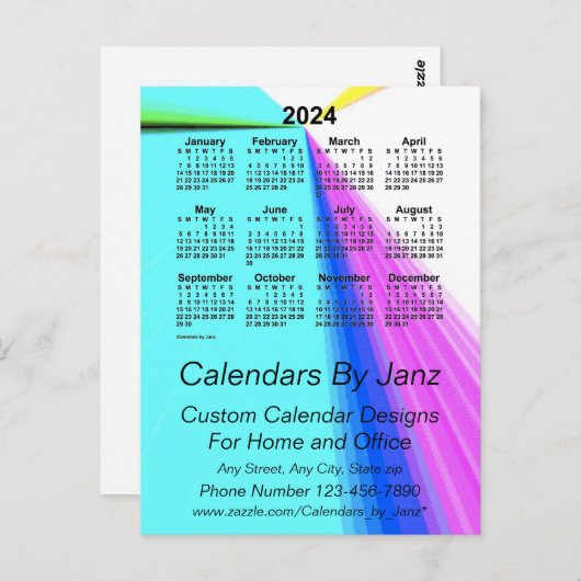 2024 Perspectiefpunt bedrijfscalender van Janz Briefkaart (Voorkant / Achterkant)