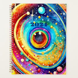 2024 PLANNER EENVOUDIG KLEURRIJK STERRENSTELSEL ON