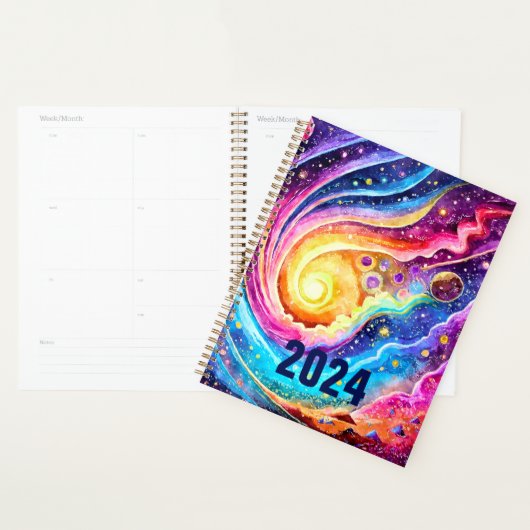 2024 PLANNER KLEURRIJK ABSTRACT STERRENSTELSEL ONT (Display)