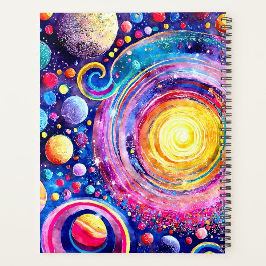 2024 PLANNER MODERN KLEURRIJK STERRENSTELSEL PLANE (Achterkant)