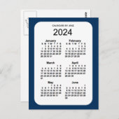 2024 Politiedoos blauw 6 maanden Mini Kalender doo Briefkaart (Voorkant / Achterkant)